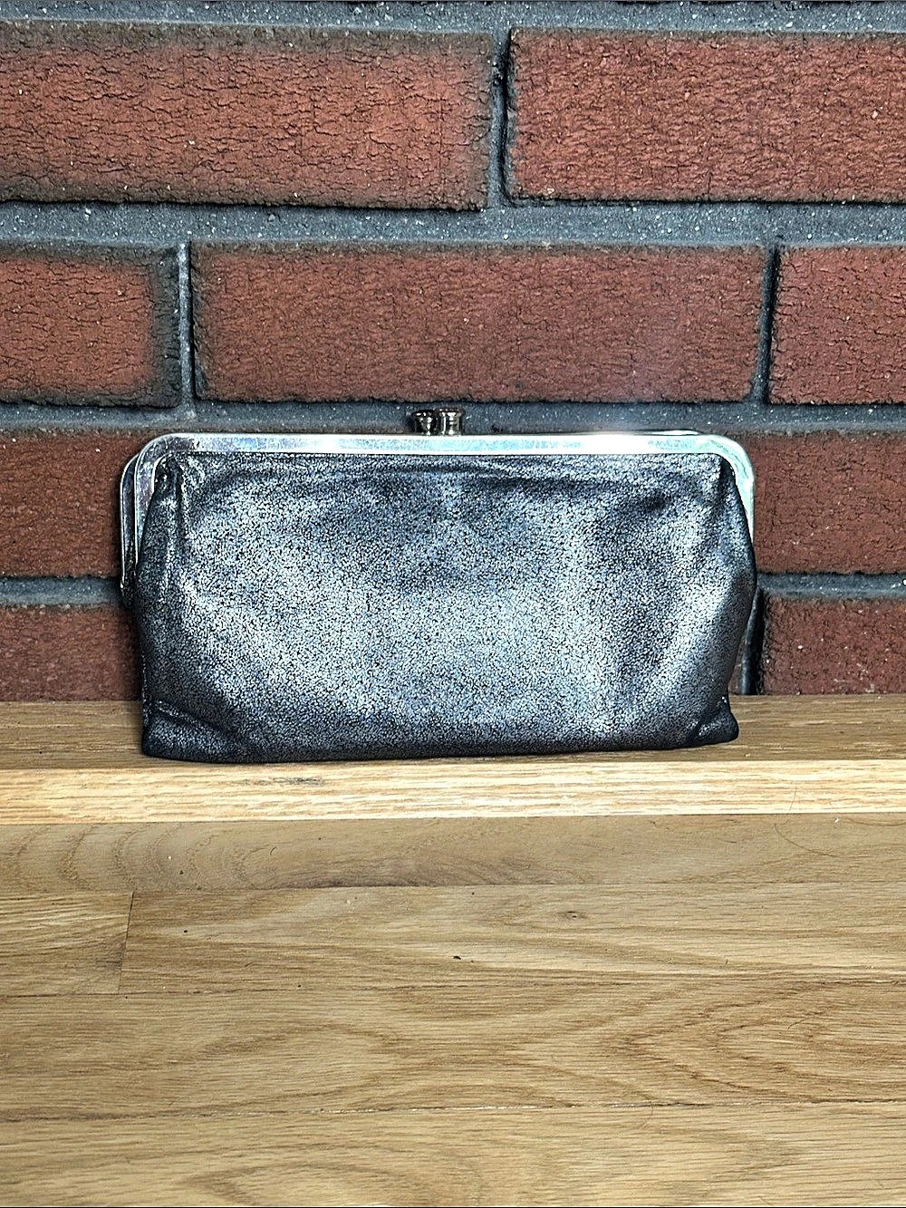 HOBO Metallic Leather Kiss-Lock Clutch